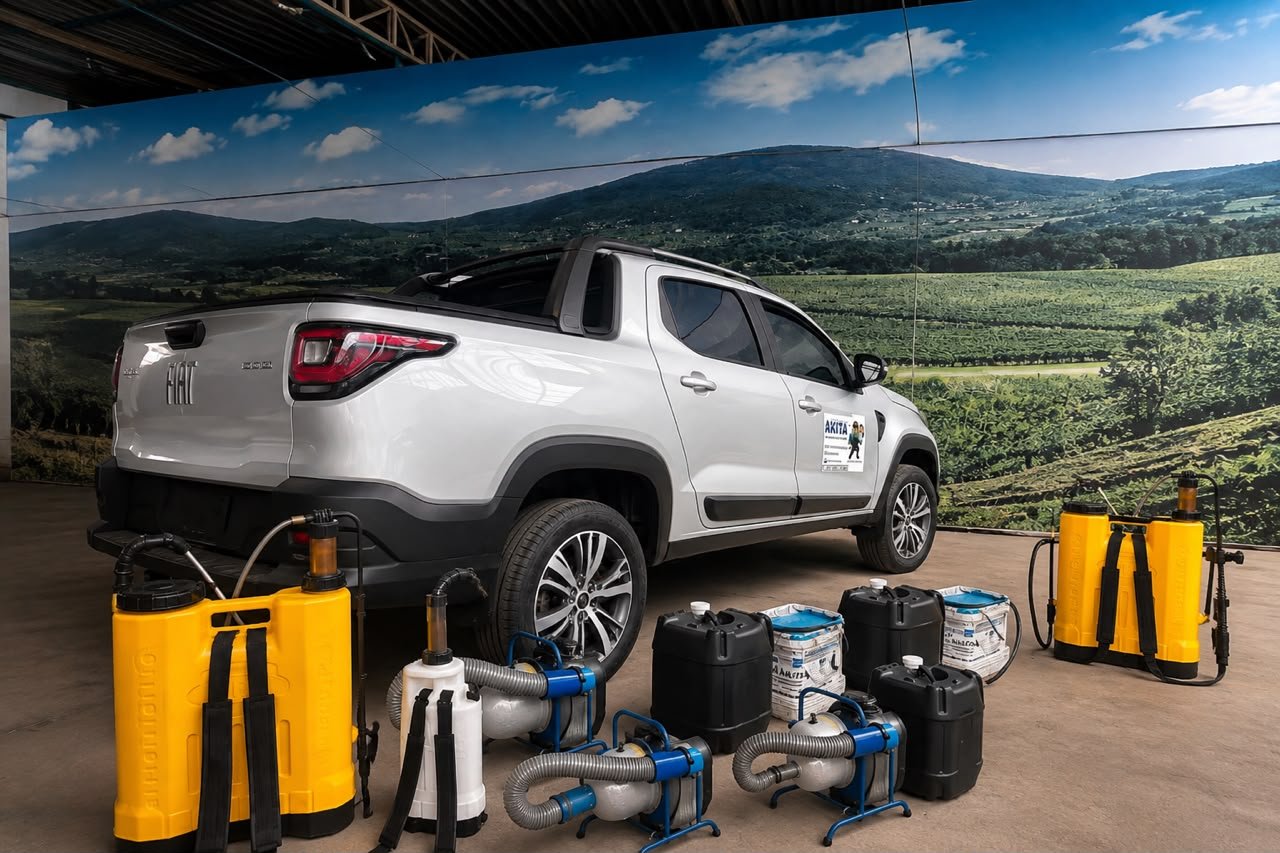Veículo e equipamentos da AKITA Dedetizadora