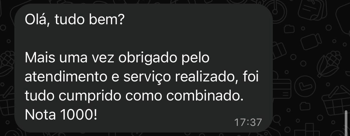 Feedback de cliente da AKITA Dedetizadora